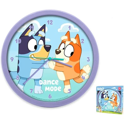 Bluey Wandklok – 25 × 25 cm – Kinderkamer Klok met Bluey-thema – Leuke Decoratie Voor Kinderen