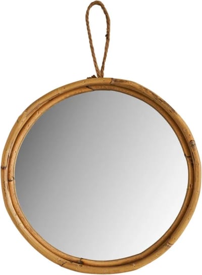 Elegante Ronde Spiegel met Rotan Frame - Diameter 30 cm