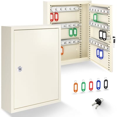 Sleutelkastje - Voor binnen, Met 42 haken - Sleutelkast, Sleutelbox - Zwart - ACROPAQ