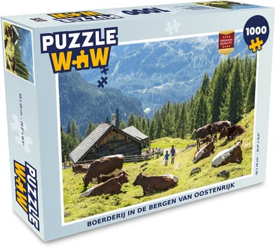 Puzzel Boerderij in de bergen van Oostenrijk - Legpuzzel - Puzzel 1000 stukjes volwassenen