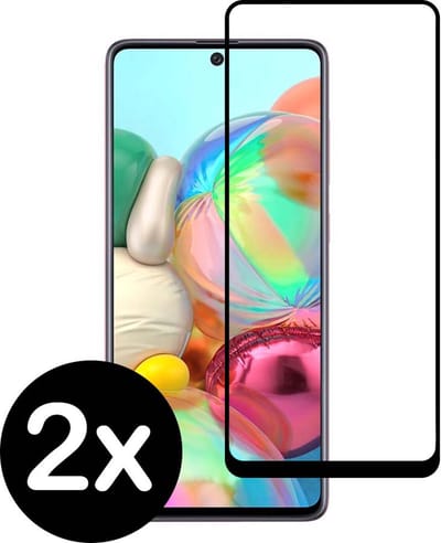 Smartphonica Samsung Galaxy A71 full cover tempered glass screenprotector van gehard glas met afgeronde hoeken - 2 stuks geschikt voor Samsung Galaxy A71