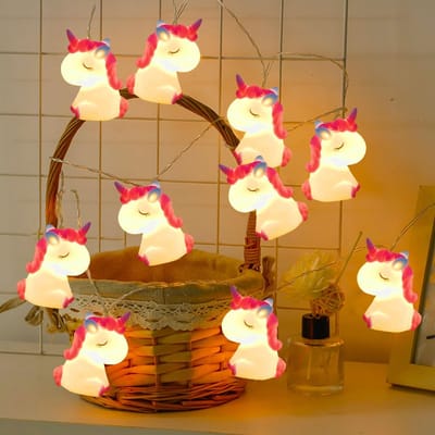 Lichtsnoer Eenhoorn - LED Decoratie - Kamer Verlichten - Veilig Werkend - 10 Lampjes - Wit