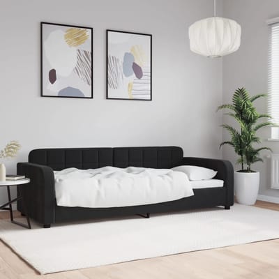Vidaxl Bank Met Slaapfunctie, Zwart, 80X200 Cm, Bekleed Met Fluweel