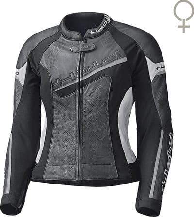 Held Debbie II Geperforeerd Dames Zwart Wit Leren Motorjas - Jas