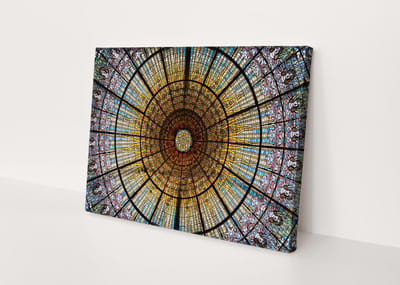 Mozaïek | Glas in lood | Canvasdoek | Wanddecoratie | 30CM x 20CM | Schilderij | Foto op canvas