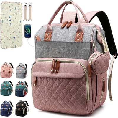 Luxe Luiertas Rugzak met Verschoonmat en 16 Vakken - Babytas voor Jongen en Meisje
