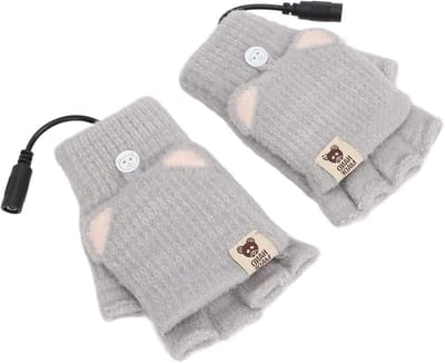 Verwarmde handschoenen voor skiën en fietsen - Vingerloze handwarmer van polyester - USB oplaadbaar