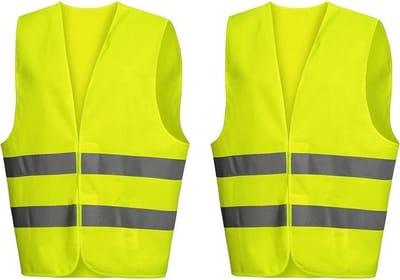 2x Veiligheid verkeersvest veiligheidsvest hesjes XXL reflecterend geel