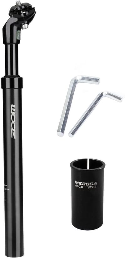 Fiets Zadelpen - Verende Zadelpen - Comfortabel Fietsen - Geïntegreerd Veersysteem - Diameter 30.8mm - Zwart
