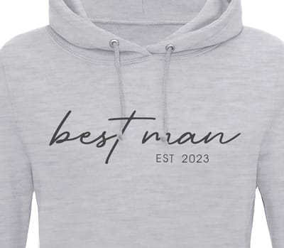 Hoodie heren met capuchon - Sweater heren capuchon - Getuige - Getuige huwelijk - Getuige cadeau - Best man est 2023 - Lichtgrijs S
