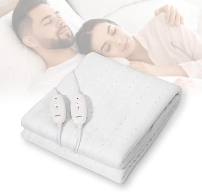 Elektrische Deken - Verwarmde Topper - Warm Slapen - Dubbele Regeling - 160x140cm - Wit