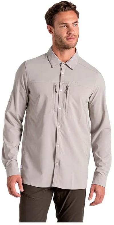 Craghoppers Nosilife Pro V Overhemd Met Lange Mouwen Beige,Grijs M Man