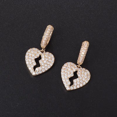 Oorbellen Hartzeer Sieraden Trendy Merk Gepersonaliseerd Micro Ingezette Zirkonia
