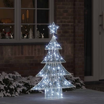 vidaXL Kerstboom 100 LED's Koudwit 120 cm Acryl