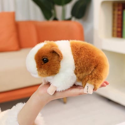 19cm Realistische Pluche Cavia Speelgoed Gevuld Muis 3-Kleuren Bruin Zwart Pluizig Dier Pop Simulatie Huisdecoratie Cadeau voor Man 19cm
