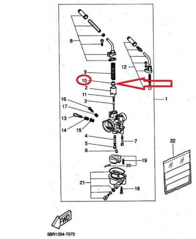 Douille support aiguille pour carburateur Dellorto PHVA 13687_00 4SB-E4377 Neuf