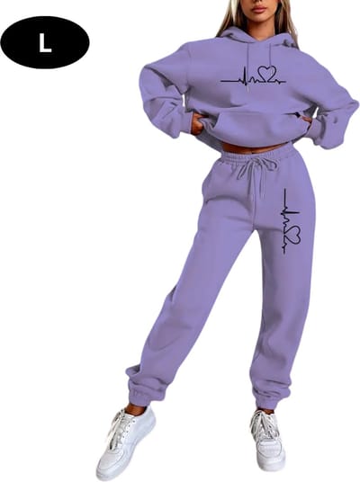 Livano Joggingpak Dames - Huispak - Volwassenen - Trainingspak - Comfortabel - Jogging Pak - Joggingsbroek - Paars - L
