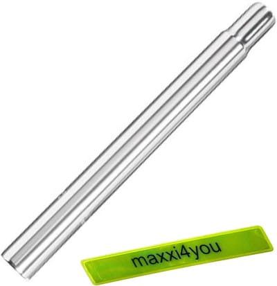Fiets Zadelpen - Aluminium Pen - Comfortabel Fietsen - CNC Gefreesd Robuust - 31.8mm x 300mm - Zilver