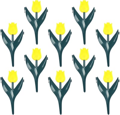 Bloembedrand Set - Tuinafscheiding Decoratief - Tuinrand Creëren - Bloemvormige Blokken - 10 Delig - Geel