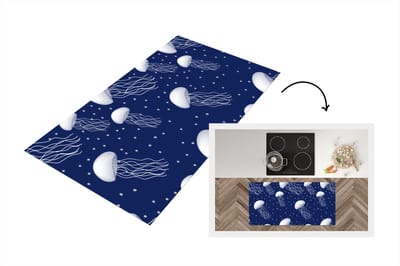 Keukenloper - Loper keuken - Patronen - Water - Kwal - 120x60 cm - Keukenloper vinyl