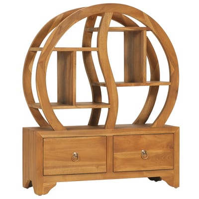 vidaXL - Kast - met - yin - yang - schap - 68x26x83 - cm - massief - teakhout
