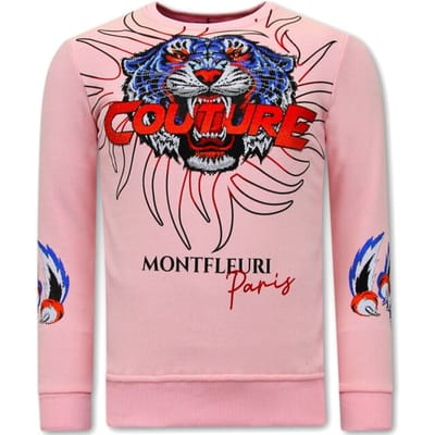 Heren Sweater met Print - Tiger Couture - 3717 - Roze