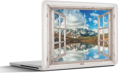 Laptop sticker - 13.3 inch - Doorkijk - Berg - Water - 31x22,5cm - Laptopstickers - Laptop skin - Cover