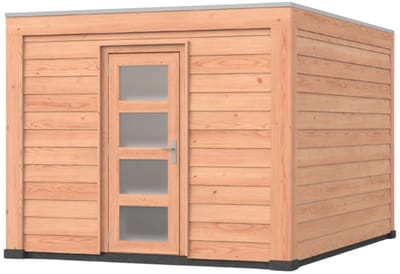 Douglas overkapping, 300 x 400, met schuur en achterwand, Westwood Modern Plus