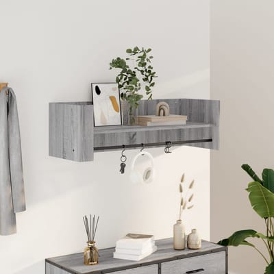 vidaXL - Wandschap - 100x35x30,5 - cm - bewerkt - hout - grijs - sonoma - eikenkleurig