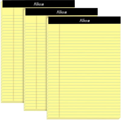 Blocnote 8,5 x 11 inch – 3-pack – 50 scheurbladen – ruim gelinieerd – dik papier – geen doorklikken – thuis, kantoor, school, werk