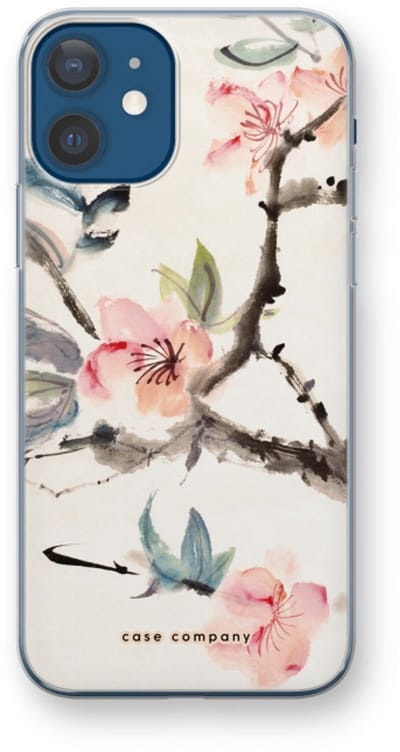 Case Company® - Hoesje geschikt voor iPhone 12 hoesje - Japanse bloemen - Soft Cover Telefoonhoesje - Bescherming aan alle Kanten en Schermrand