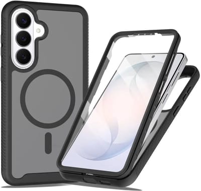 Hoesje met Ingebouwde Screenprotector Geschikt voor Samsung Galaxy S26 Plus - Compatibel met MagSafe / Qi2 - Full Protect - Schokbestendige Beschermhoes - Case Matte Zwart