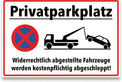 Waarschuwingsbord voor privéparkeerplaats van aluminium - Parkverbod - 30 x 20 cm