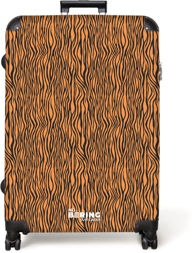 NoBoringSuitcases.com® - Koffer groot - Reiskoffer lichtgewicht - Oranje tijgerstrepenmotief - Rolkoffer met 4 wielen - Grote trolley XL - 98 liter bagage