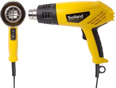 Toolland Heteluchtpistool, 2000 W, 350-550 °C, 250-550 L/min., met accessoires, geel