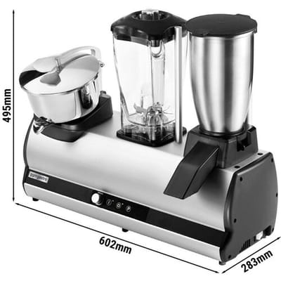 GGM Gastro Kombi-Bargerät - Mixer, Eiscrusher & Zitruspresse - 2x 150 + 750 Watt Zilver / Zwart