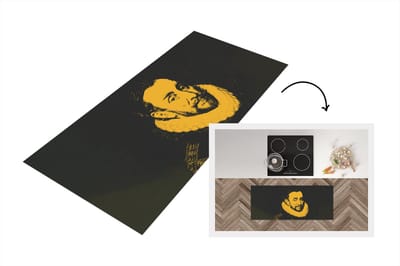Keukenloper - Loper keuken - Willem van Oranje - Adriaen Thomasz - Zwart - Geel - 120x50 cm - Keukenloper vinyl
