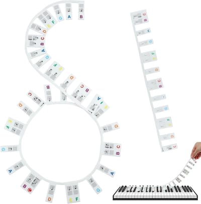 88 Toetsen Piano Noten Etiketten Sticker Set - Herbruikbaar Leerhulpmiddel voor Beginners