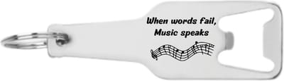 Akyol - muziek sleutelhanger flesopener - Muzieknoot - vriend of vriendin - muziek liefhebber - leuke kado voor iemand die van muziek houd - 105 x 25mm