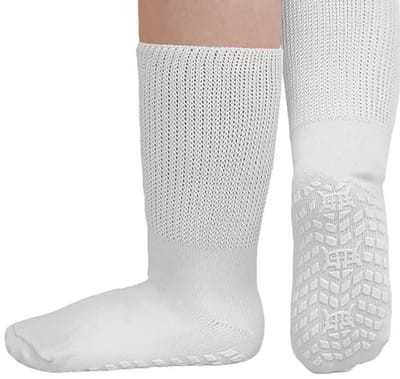 Diabetische Antislip Sokken voor Heren en Dames - Extra Brede Katoenen Sokken zonder Elastische Band