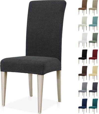 Stretch Stoelhoezen 2 Stuks, Moderne Elastische Stoelhoes, Universele Eetstoelhoezen Voor Eetkamerstoel, Verwijderbare Wasbare Eetkamerstoelhoezen Voor Thuis Restaurant Hotel, Donkergrijs