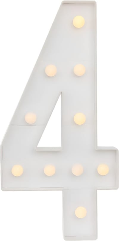 Reuze nummer LED-lamp – Voor verjaardagsfeestjes, jubileum, bruiloft, kerst of thuisgebruik – DIY decoratie – 100x48 cm, 0–9, wit
