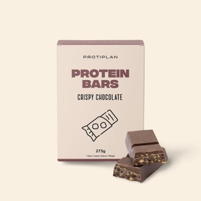 Protiplan - Protein Bars Crispy Chocolate - 7 x 39 g - Suikerarm - Koolhydraatarm - Eiwitrepen