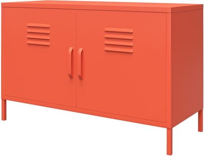 Cache|Kast met 2 deuren in metaal oranje