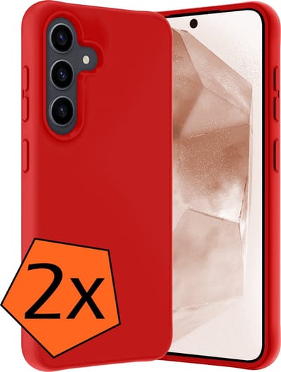 Hoes - 2 Stuks - Geschikt voor Samsung Galaxy A55 - Sterk & Shockproof - Case Siliconen - Back Cover - Telefoon Hoes - Rood