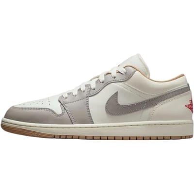Air Jordan 1 Low Sail College Grey Heren Sneakers Hennep Vuurrood 553558-169 47 gray