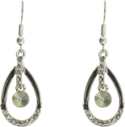 Behave - Oorhangers druppel steentjes - Glanzende look - 3,7 cm