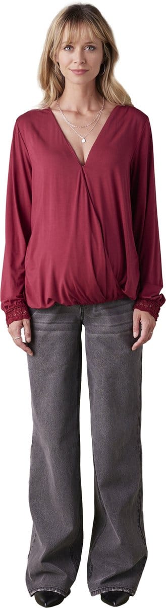 Envie de fraise Zwangerschapsshirt met effect van een gekruiste blouse vooraan ENVIE DE FRAISE