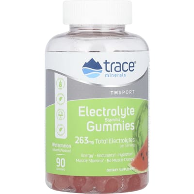 Trace, TM Sport, bonbons gélifiés électrolytiques améliorant l'endurance, pastèque, 263 mg, 90 bonbons gélifiés (87,66 mg par bonbon gélifié)