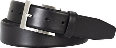 BOSS leren heren riem - zwart